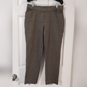 J. Jill Black White And Tan Ponte Slim Leg Stretch Pants